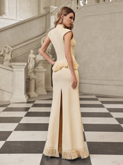 Saldrex Sleeveless Fringe Skirt Set