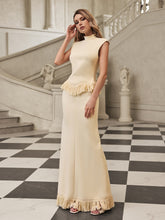 Saldrex Sleeveless Fringe Skirt Set