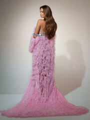 Shaquanna Tulle Coat In Pink