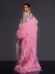 Shaquanna Tulle Coat In Pink