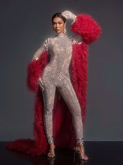 Shaquanna Tulle Coat In Red