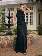 Syxan Sleeveless Ruched Mesh Maxi Dress