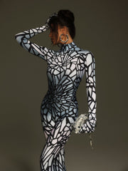 Tevaughn Long Sleeve Animal Printed Jumpsuit