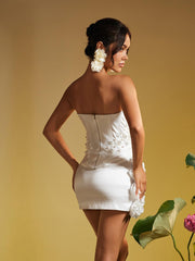 Thaddai Flower Pearl Crystal Skirt Set