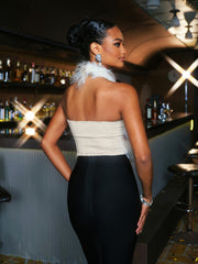 Thara Backless Faux Fur Top