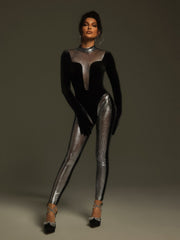 Tizoc Long Sleeve Velvet Jumpsuit