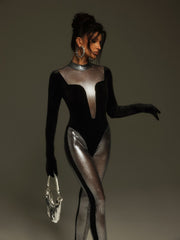 Tizoc Long Sleeve Velvet Jumpsuit