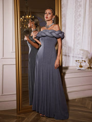 Ualdrex Off Shoulder Twisted Maxi Dress