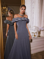 Ualdrex Off Shoulder Twisted Maxi Dress