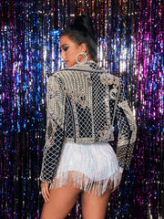 Uyxandor Long Sleeve Embellished Blazer