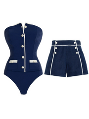 Waeltrix Button Swimwear Two Piece Set