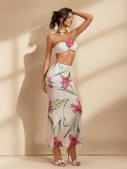 Waelyra Strapless Floral Skirt Set