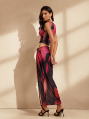 Waldor Sleeveless Printed Skirt Set