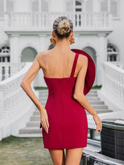 Xyphira One Shoulder Heart Mini Dress