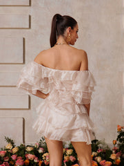 Xyrisza Off Shoulder Ruffle Mini Dress