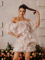 Xyrisza Off Shoulder Ruffle Mini Dress