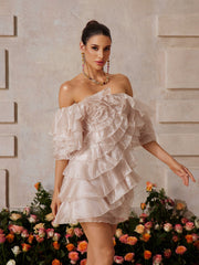 Xyrisza Off Shoulder Ruffle Mini Dress