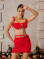 Yaelyara Spaghetti Knitted Skirt Set