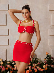 Yaelyara Spaghetti Knitted Skirt Set