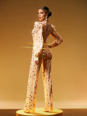 Zylar Long Sleeve Embellished Jumpsuit