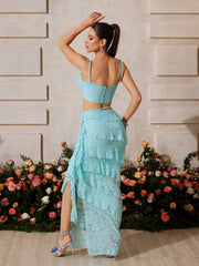 Zyrthos Spaghetti Lace Tiered Skirt Set