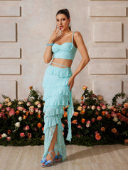 Zyrthos Spaghetti Lace Tiered Skirt Set