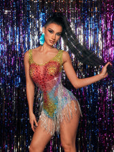 Zyxalith Embellished Fringe Bodysuit