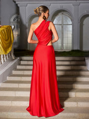 Zyxara One Shoulder Split Maxi Dress