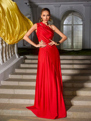 Zyxara One Shoulder Split Maxi Dress