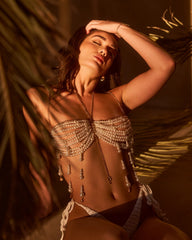 Irving Fringe Pearl Beaded Bralette