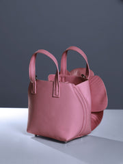 Acsah Leather Flower Bag In Pink