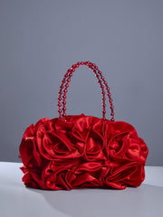 Adahy Flower Satin Bag In Red