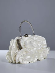 Adahy Flower Satin Bag In White