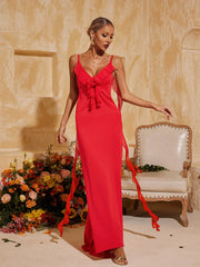 Aelthar Spaghetti Flower Maxi Dress