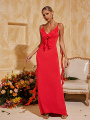 Aelthar Spaghetti Flower Maxi Dress