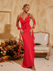 Aelthar Spaghetti Flower Maxi Dress