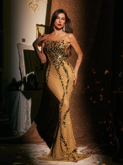 Aeris Acrylic Split Maxi Dress