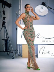 Ahava Rhinestone Embellished Maxi Dress