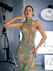 Ahava Rhinestone Embellished Maxi Dress