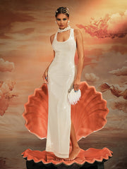 Akanji Plunge Neck Sequin Maxi Dress