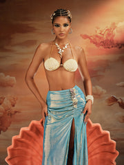 Akihiro Pearl Seashell Bralette