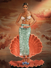 Akoni Halterneck Fringe Beaded Bralette