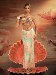 Akuji Pearl Beaded Chain Fringe Bralette