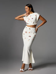 Alaura Seashell Pearl Skirt Set