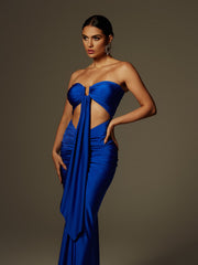 Arlyn Strapless Draped Cutout Maxi Dress