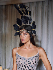 Astarte Flower Butterfly Feather Crown