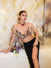 Atarah Ruched Split Skirt