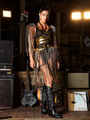 Baelin Halterneck Cutout Mini Dress