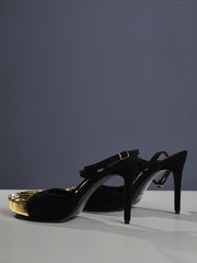 Balto Metallic Toe Heels