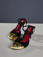 Balto Metallic Toe Heels